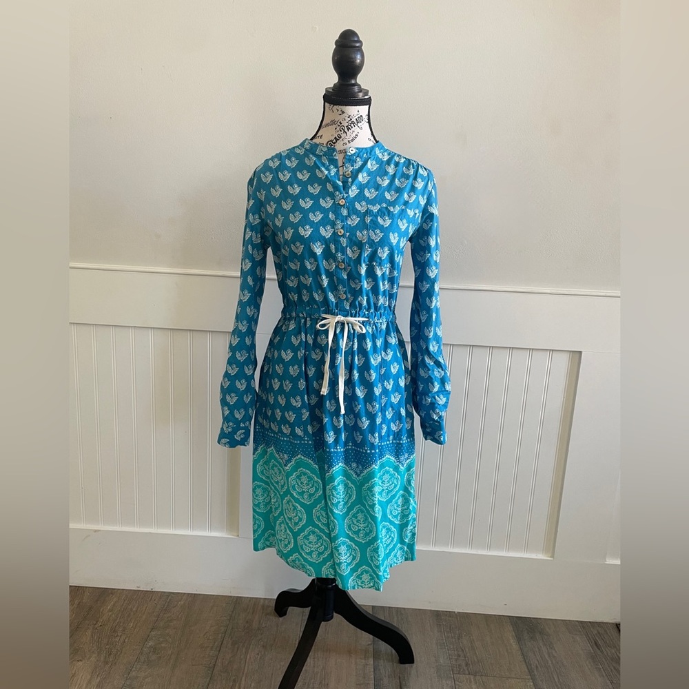 Blue Patterned Women's Dress